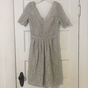 BHLDN and Watters & Watters grey bridesmaid dress